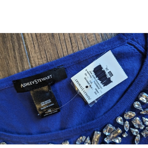 Ashley Stewart Size 26 Jewel Embellishment Violet Purple Cold Shoulder Tunic NWT - Picture 4 of 16